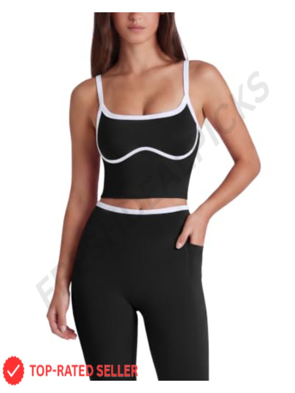 Layered Workout Set Color Block Gym Yoga Pilates Two Piece Nylon Elastane